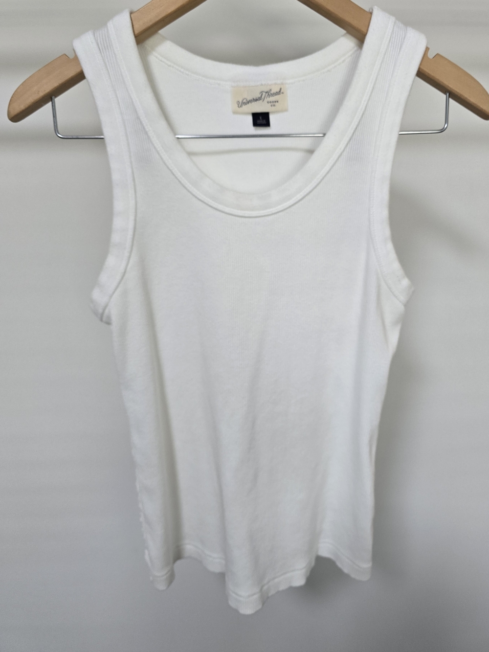 Universal Thread White Ribbed Tank Top - Scoop Neck
